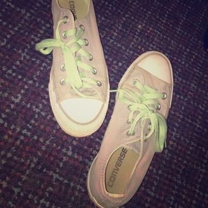 Mint green and grey converse