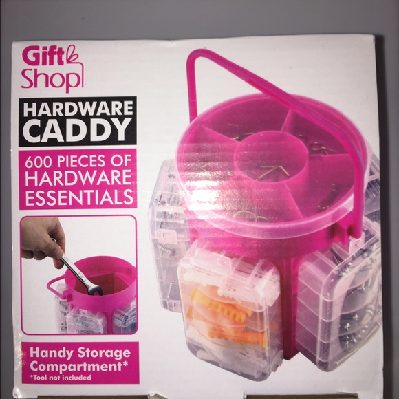 Pink 600 piece hardware caddy