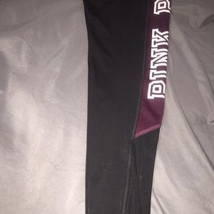 vs pink black & maroon ultimate leggings