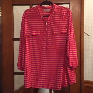 *3/$30* Calvin Klein Orange and Pink Top 3x