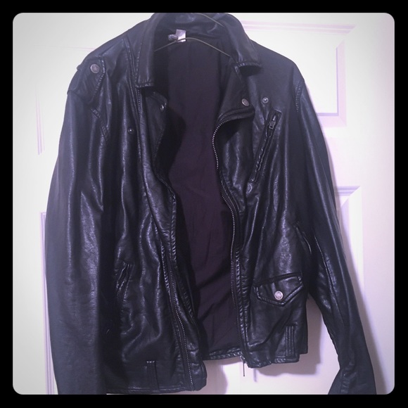 Vintage inspired leather looking jacket