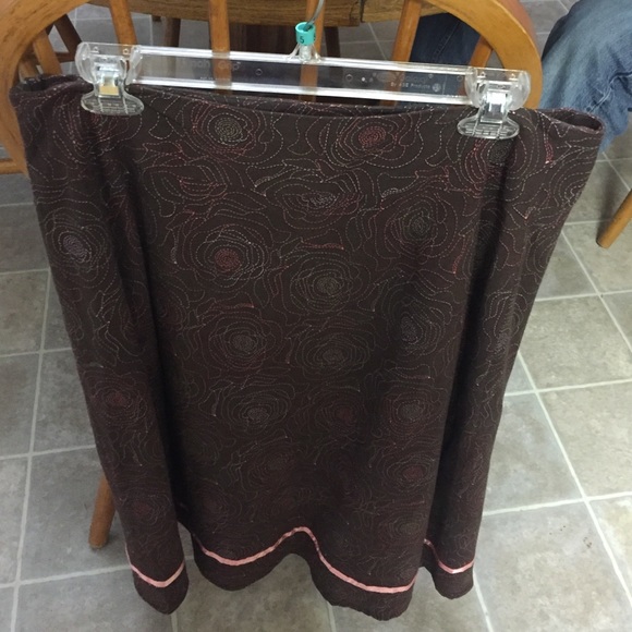 Cato skirt size 14, brown and pink, flower design