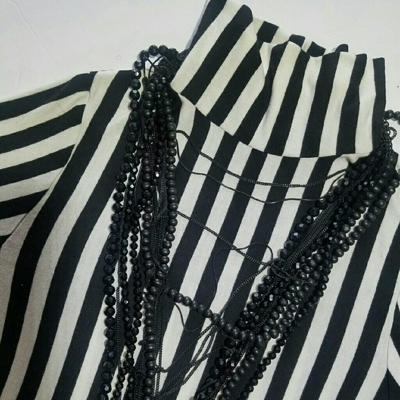 Stylish Black and Cream Striped Dress