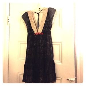 Free People Blouse black lace