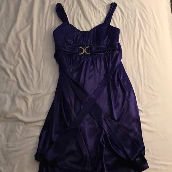 🛑SOLD🛑 Padded purple silk dress