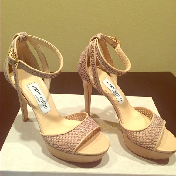 Jimmy Choo mesh peep toe heels