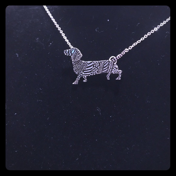 Dachshund dog artistic pattern charm necklace