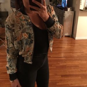 ZARA FLORAL BOMBER JACKET
