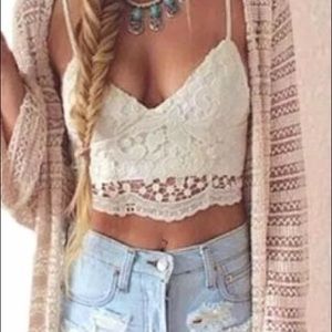 Lace floral tops
