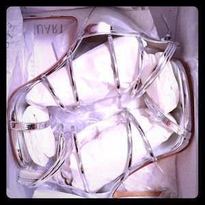 Silver Specchio shoe by Stuart Weitzman