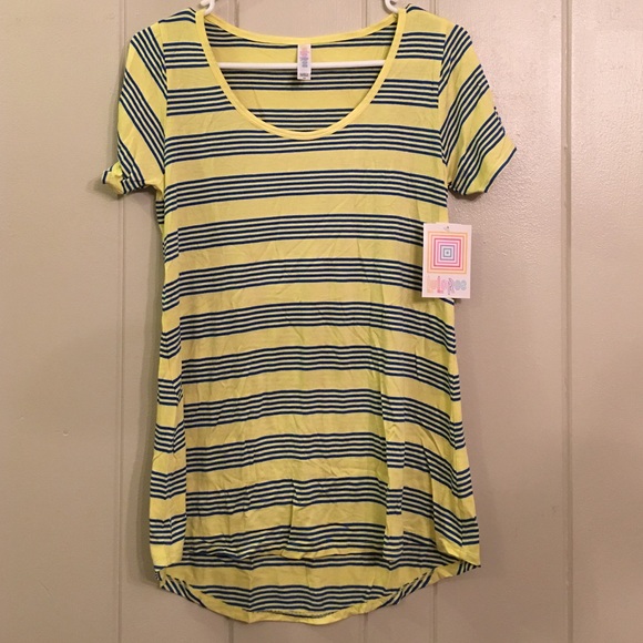 NWT LuLaRoe Classic Tee - Yellow/Blue