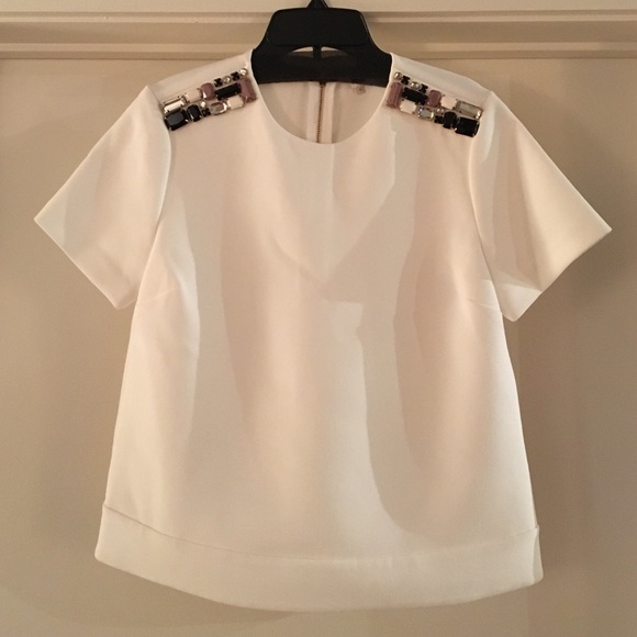Kate Spade embellished crepe top
