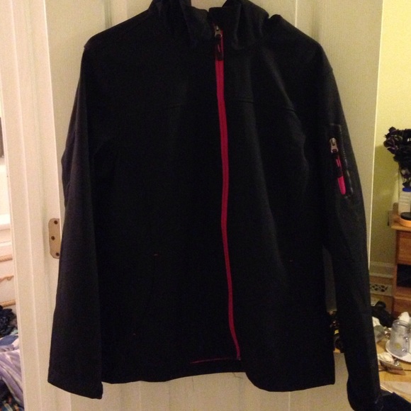 Black and pink rain jacket
