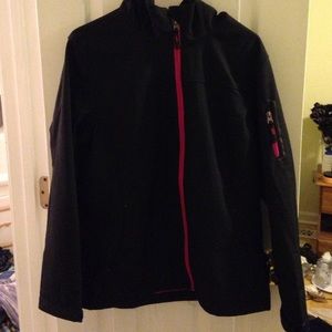 Black and pink rain jacket
