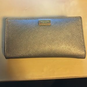 Kate spade dark silver wallet