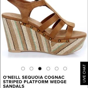 O'NEILL PLATFORM WEDGE SANDALS