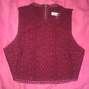 NWT Lace Red Crop Top