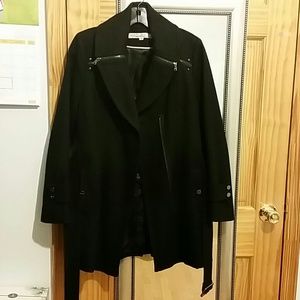 Kenneth Cole Black Coat with zipper detail