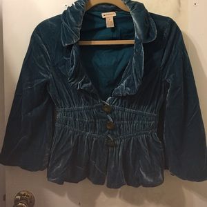 Teal Velvet Blazer