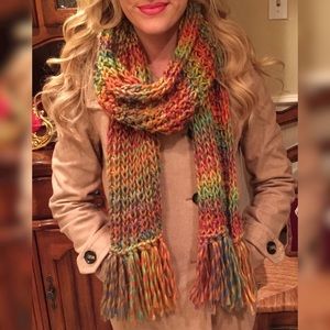 Rainbow Hand-Knit Scarf 🦄✨