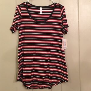 NWT LuLaRoe Classic Tee - S - black/white stripe