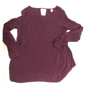 Side slit long sleeve blouse