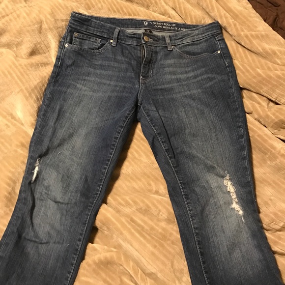 Gap skinny roll up jeans