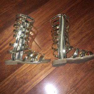 Gold Gladiator sandals little girl!!