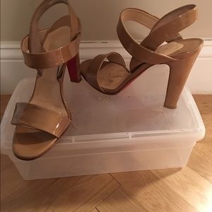 Christian Louboutin patent nude sandal