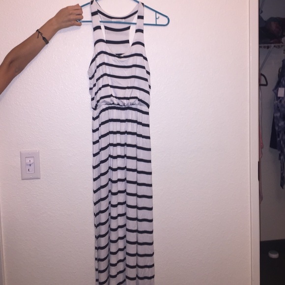 White and Black LUSH Maxi Dress