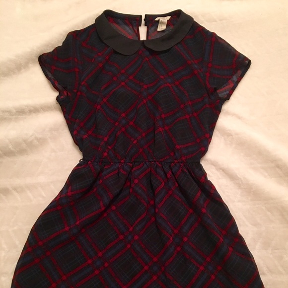 Peter Pan Collar Plaid Dress