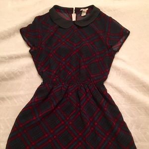 Peter Pan Collar Plaid Dress