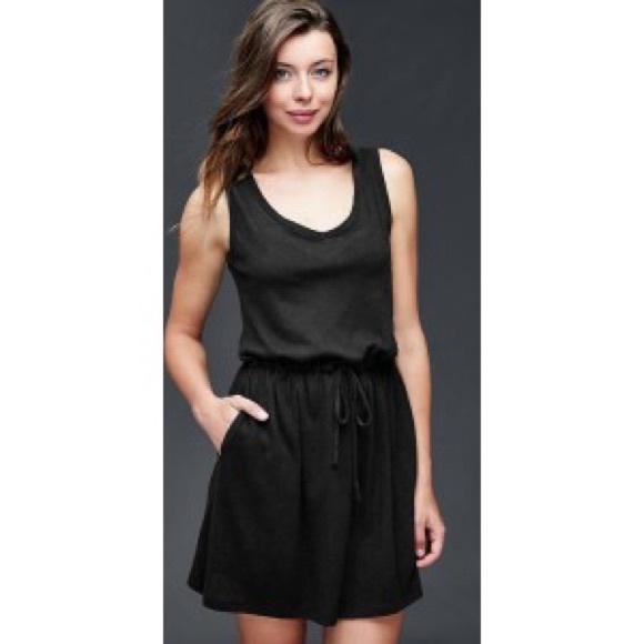 GAP Black Linen Tie Dress