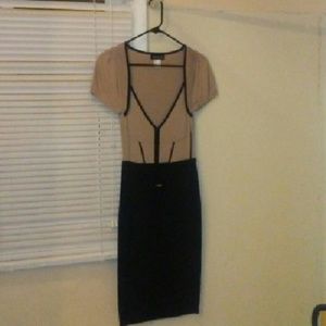 Nude/black dress