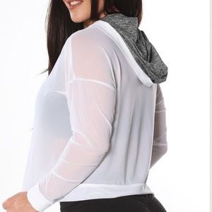 White Mesh Hoodie