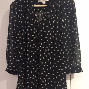 Poka dot Lauren Conrad sheer blouse.