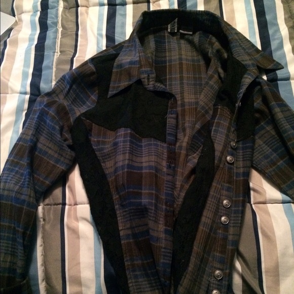 Plaid & Lace BKE Top