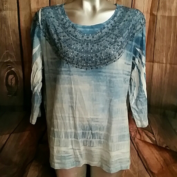 Chico's bling 3/4 sleeve shirt