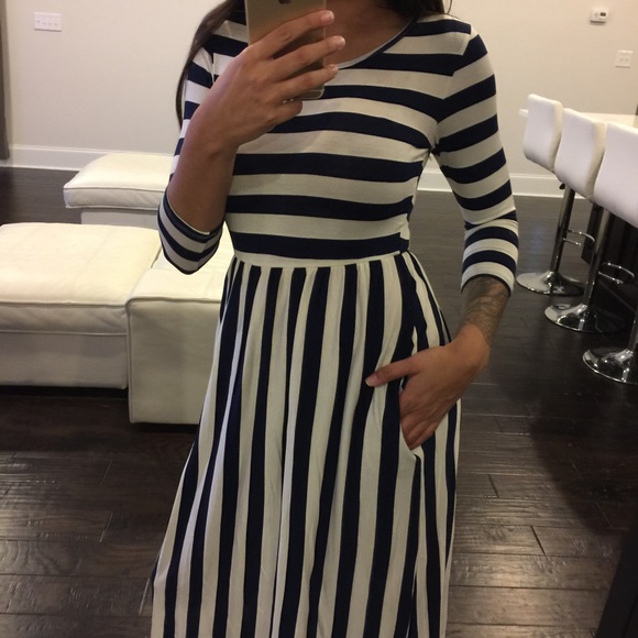 1 LEFT! Nautical Stripe Dress - Picture 2 of 3