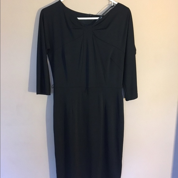David Meister little black dress long sleeve dress