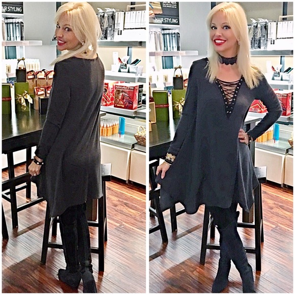 Stunning!! lace up shark bite tunic/dress! LAST 1! - Picture 2 of 4