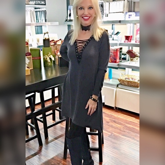 Stunning!! lace up shark bite tunic/dress! LAST 1! - Picture 3 of 4