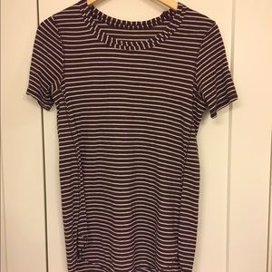 LULULEMON red and white striped tshirt