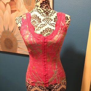LACE TOP WITH HOOK & EYE FRONT CLOSURE