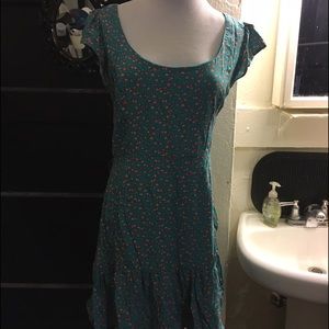 Forever 21 fitted dress turquoise and pink