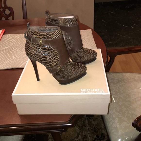 Michael Kors Shoes - Michael Kors Embossed Leather Booties