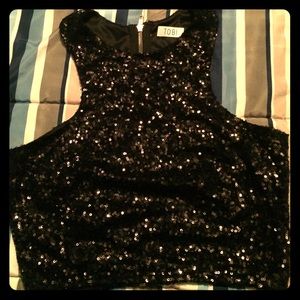 Black sequin crop top