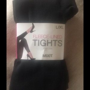 Footless, fleece lined black tights