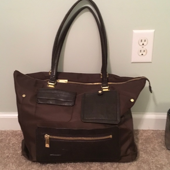 Tutilo Studio Top Zip work bag in brown - Picture 1 of 4