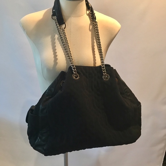 Donald Pliner Black Quilted Large Purse